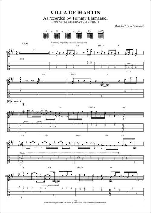 tommy-emmanuel：villa-de-martin-指弹吉它-吉他谱