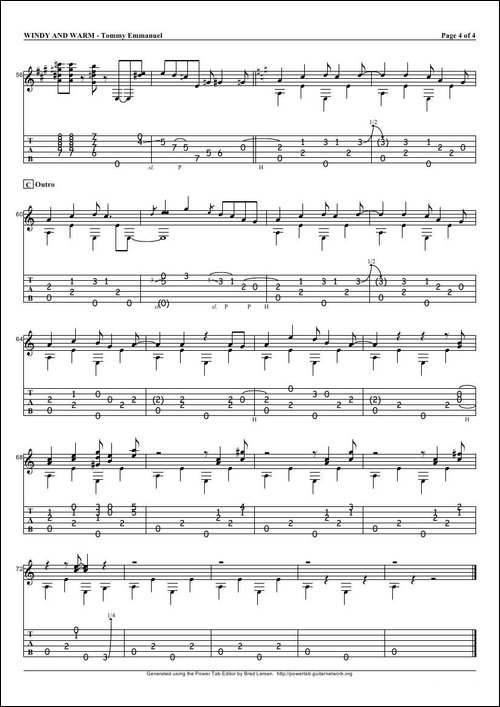 tommy-emmanuel：windy-and-warm-指弹吉它-吉他谱