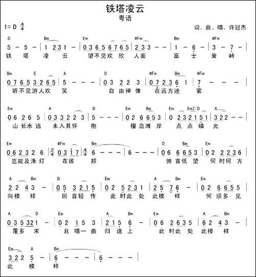 铁塔凌云-吉他谱