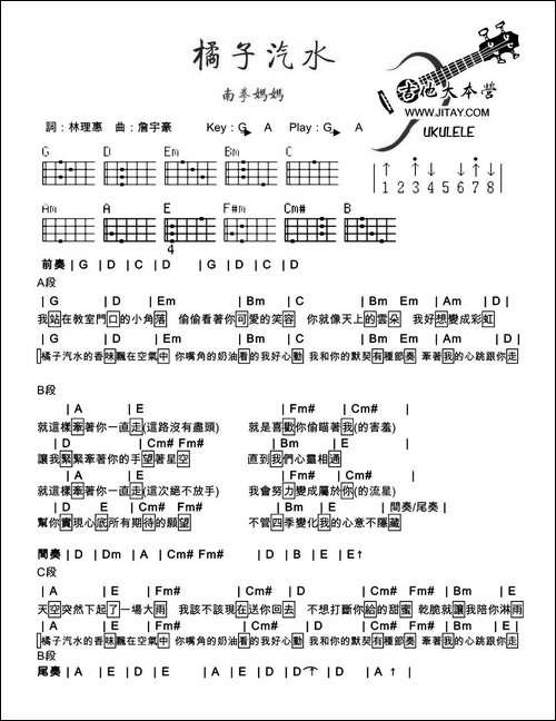 橘子汽水-3个版本-吉他谱