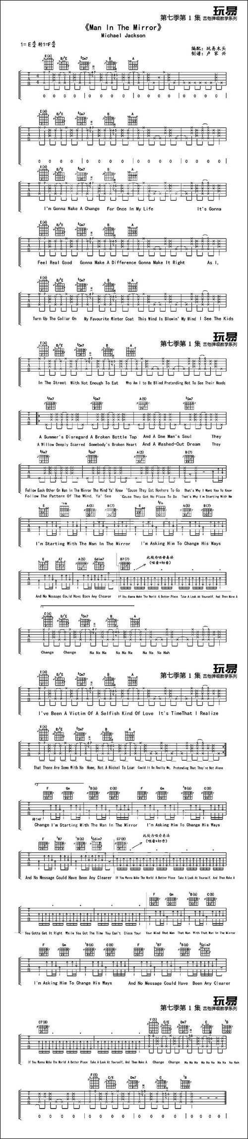 Man-In-The-Mirror-吉他谱