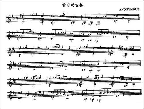 肯普的吉格-古典吉他-吉他谱