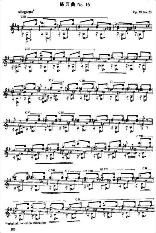 费尔南多·索尔-古典吉他练习曲-No.16-Op.29--No.23-吉他谱