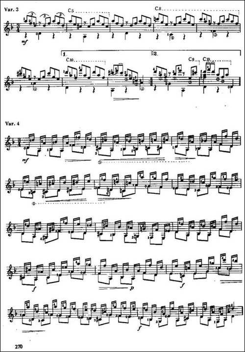 西班牙弗里亚斯主题变奏曲-古典吉他-吉他谱