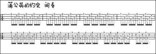 蒲公英的约定-尤克里里谱-吉他谱