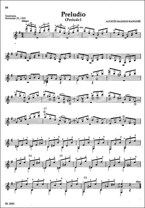 Preludio-前奏曲-古典吉他-吉他谱
