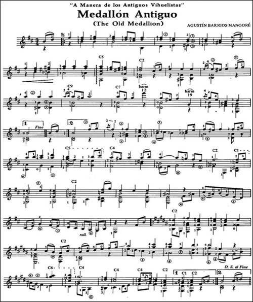 Medallon-Antiguo-古典吉他-吉他谱