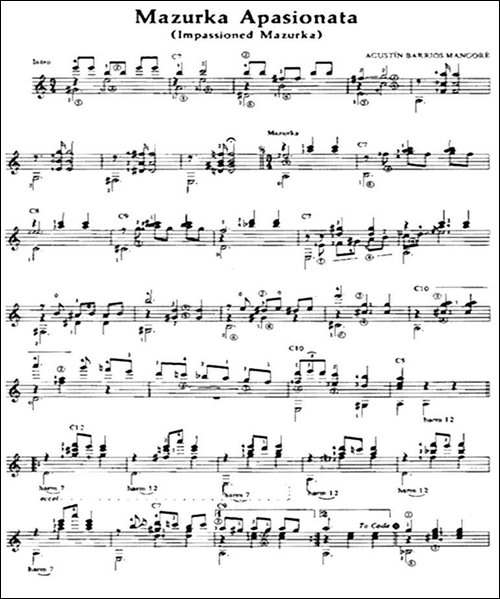 Mazurka-Apasionata-古典吉他-吉他谱