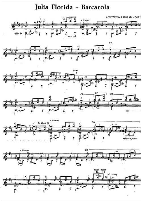 Julia-Florida-Barcarola-古典吉他-吉他谱