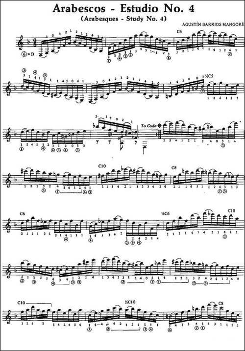 Arabescos-Estudio-No.4-古典吉他-吉他谱