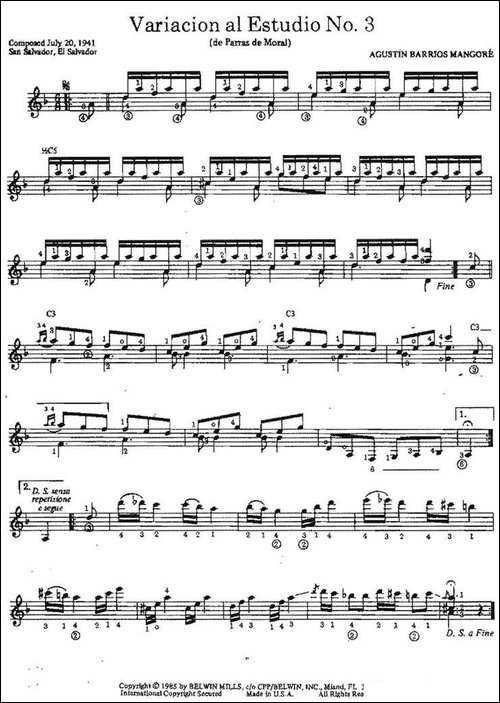 Variacion-al-Estudio-No.3-古典吉他-吉他谱