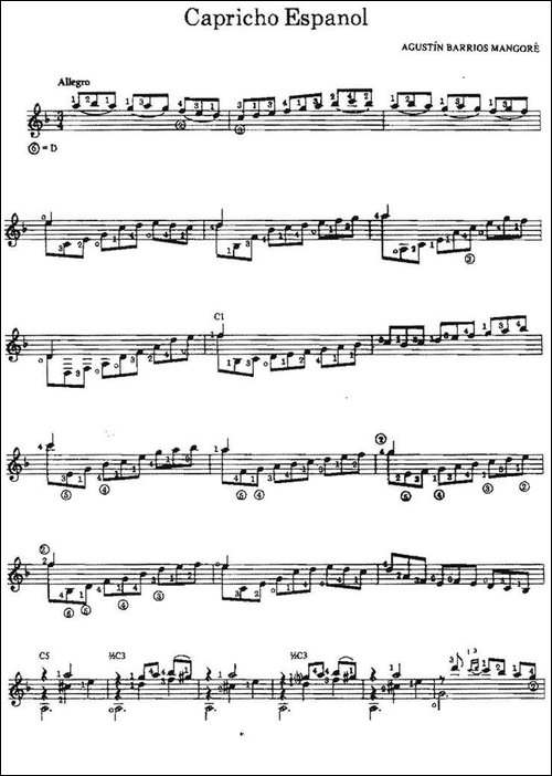 Capricho-Espanol-古典吉他-吉他谱