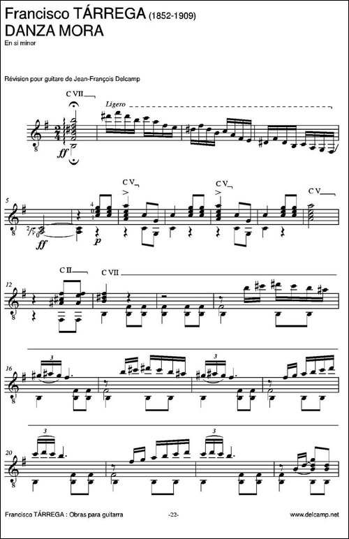 DANZA-MORA-古典吉他-吉他谱