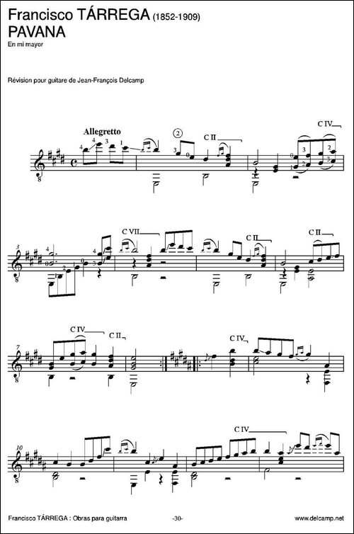 PAVANA-古典吉他-吉他谱