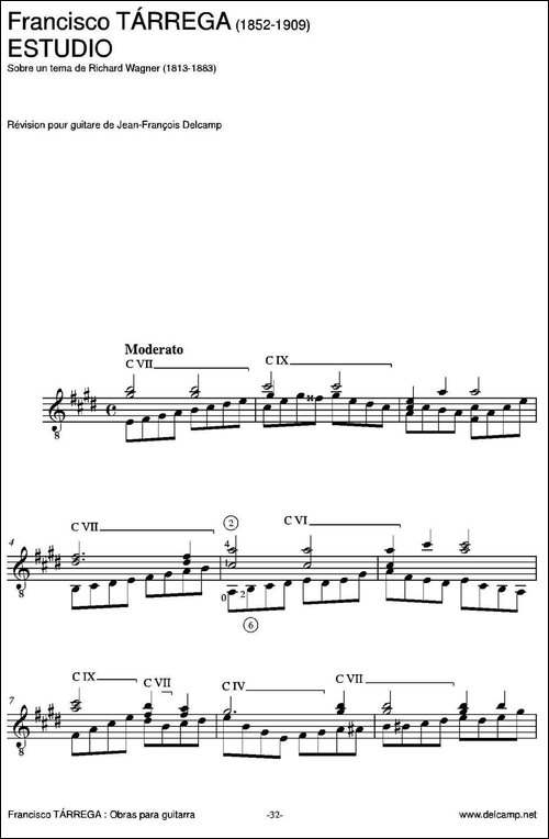 ESTUDIO-Sobre-un-tema-de-Richard-Wagner-古典吉他-吉他谱