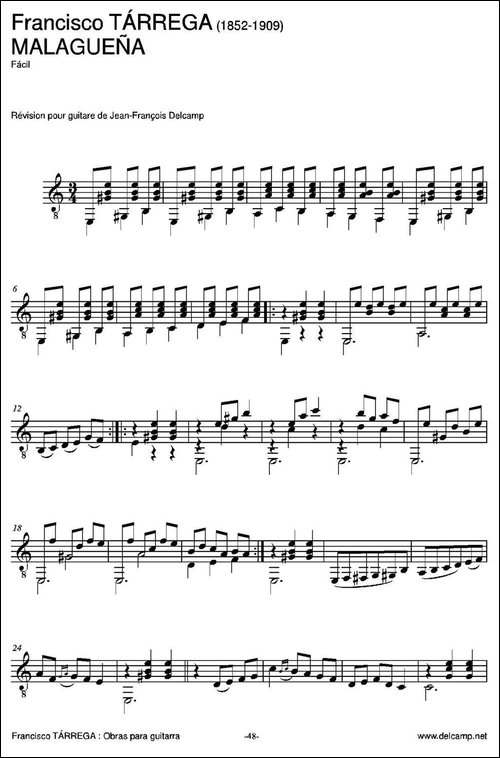 MALAGUENA-Facil-古典吉他-吉他谱
