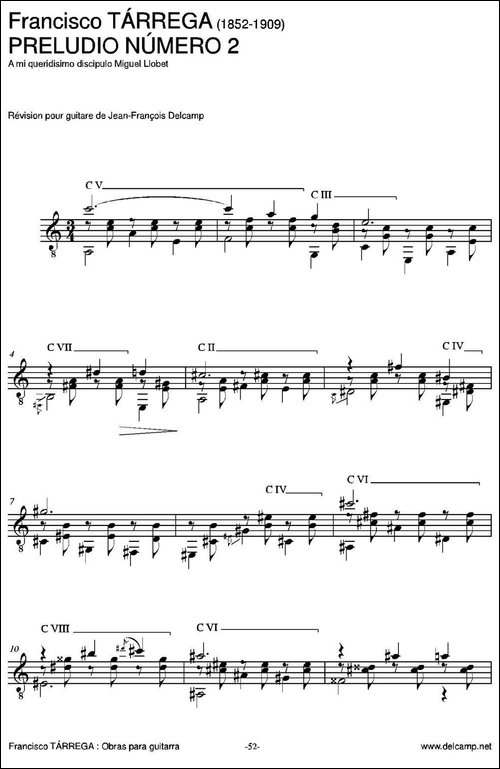 PRELUDIO-NUMERO-2-A-mi-queridisimo-discipulo-Miguel-Llobet-古典吉他-吉他谱