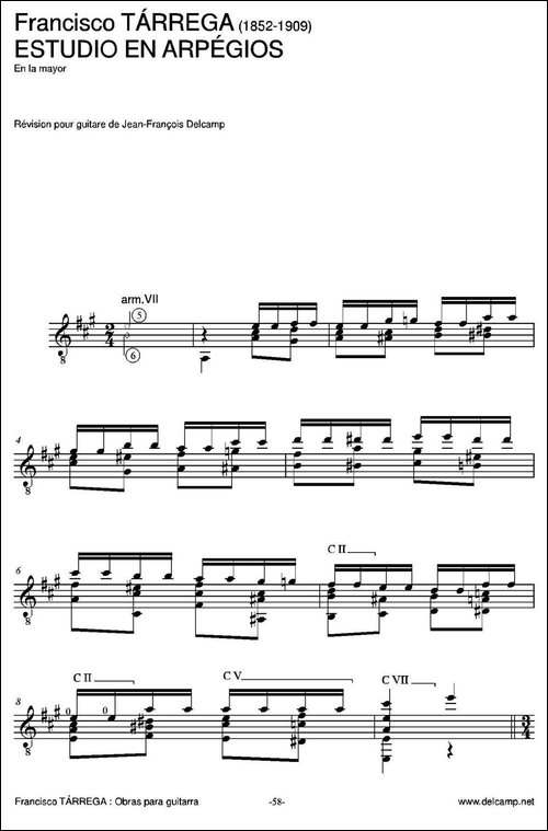 ESTUDIO-EN-ARPEGIOS-En-la-mayor-古典吉他-吉他谱