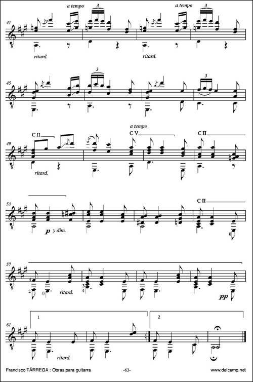 DANZA-ODALISCA-En-la-mayor-古典吉他-吉他谱