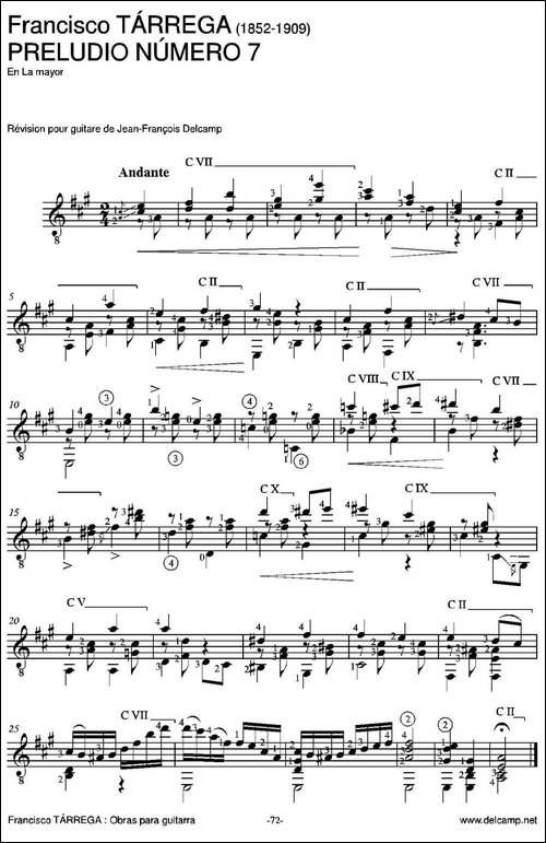 PRELUDIO-NUMERO-7-En-La-mayor-古典吉他-吉他谱