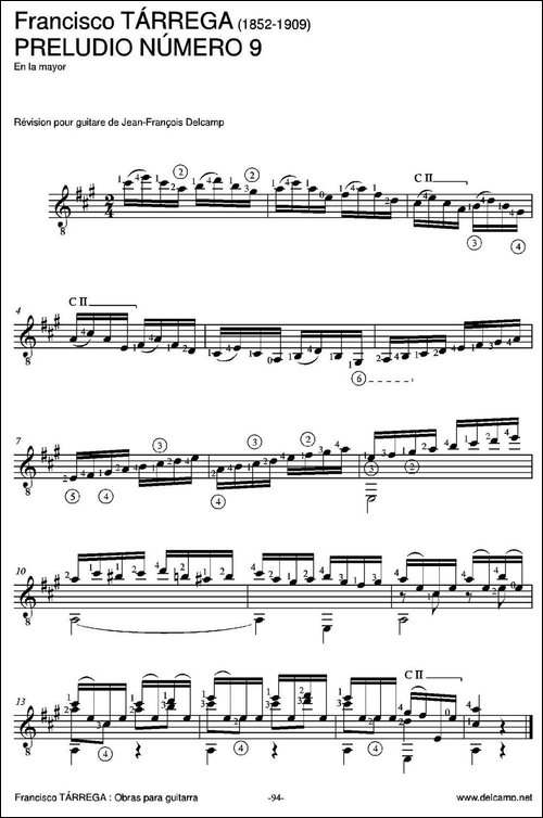 PRELUDIO-NUMERO-9-En-la-mayor-古典吉他-吉他谱