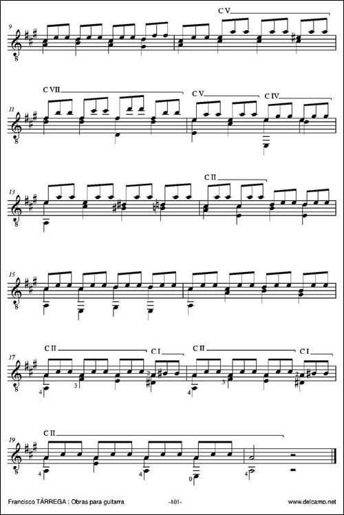 ESTUDIO-DE-TERCERAS-En-la-mayor-古典吉他-吉他谱
