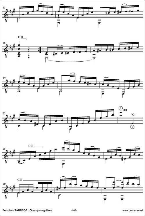 ESTUDIO-Sobre-un-Scherzo-de-Tomas-Damas-古典吉他-吉他谱
