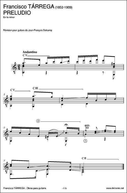 PRELUDIO-En-la-minor-古典吉他-吉他谱