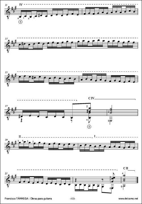 ESTUDIO-DE-ESCALAS-En-la-mayor-古典吉他-吉他谱