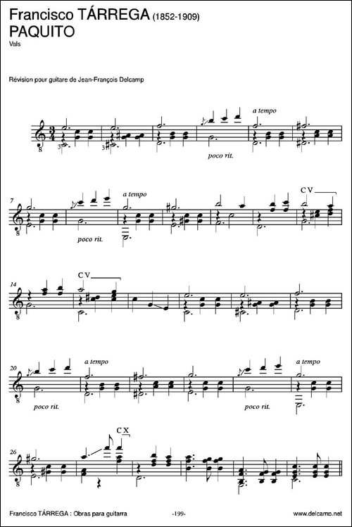 PAQUITO-Vals-古典吉他-吉他谱