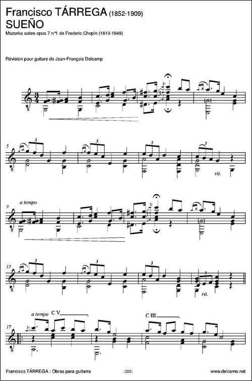 SUENO-Mazurka-sobre-opus-7-n1-de-Frederic-Chopin-古典吉他-吉他谱