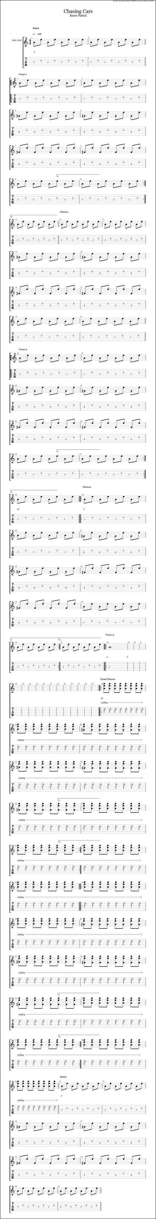 Chasing-cars-吉他谱