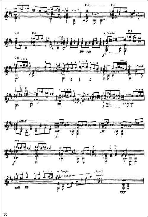 奏鸣曲·第二乐章-古典吉他-吉他谱