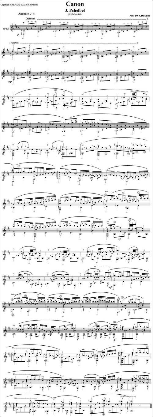 Canon-J.Pchelbel-[卡农-吉他独奏]-吉他谱