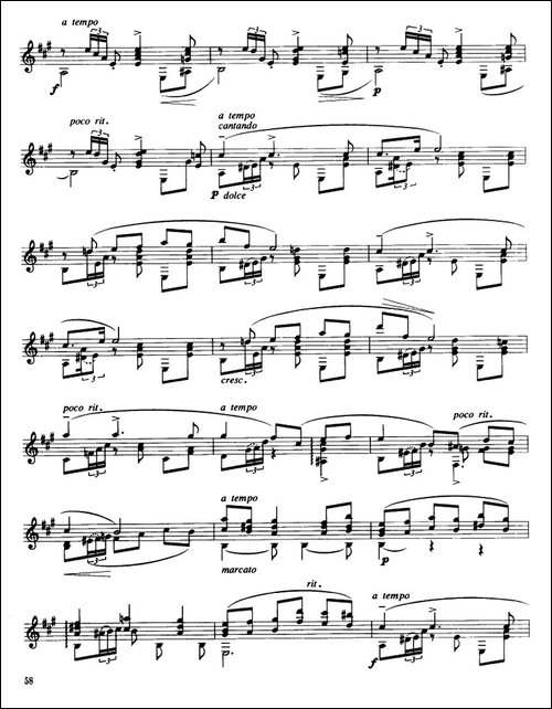 卡狄斯-歌曲-古典吉他-吉他谱