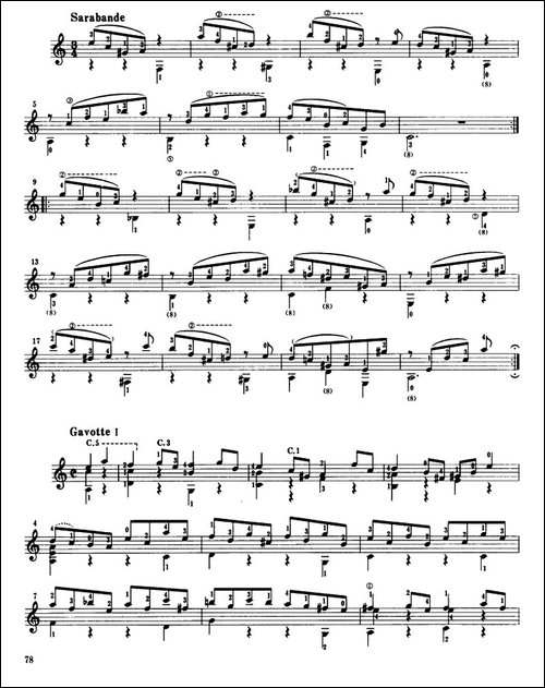 第三鲁特琴组曲-古典吉他-吉他谱