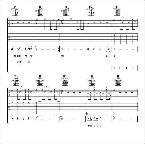 走四方-吉他谱