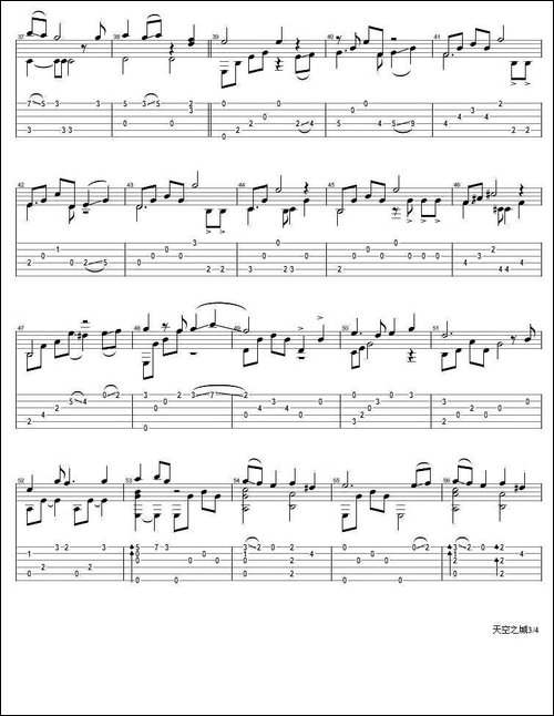 天空之城--久石让曲、刘波编配版-吉他谱