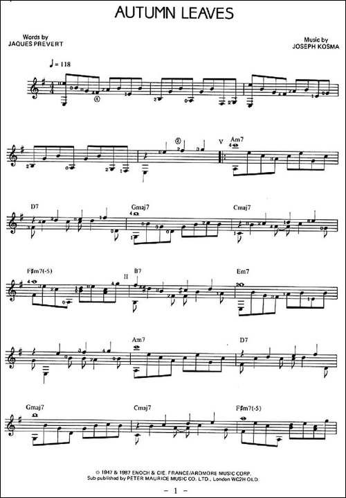 AUTUMN-LEAVES-吉他谱