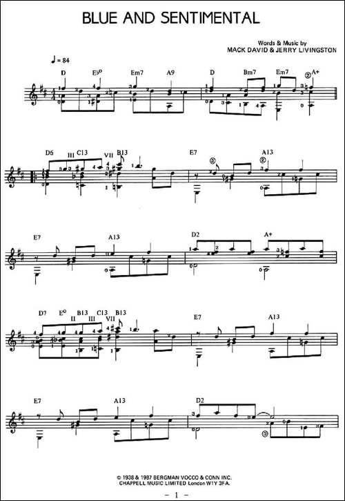 BLUE-AND-SENTIMENTAL-吉他谱