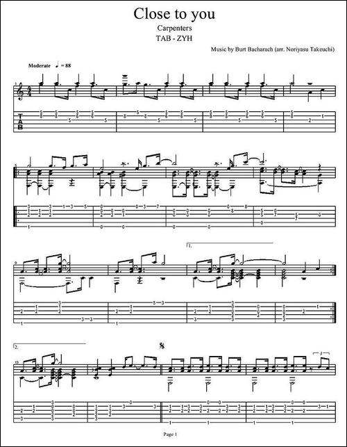 Close-to-you--Carpenters-指弹谱-吉他谱