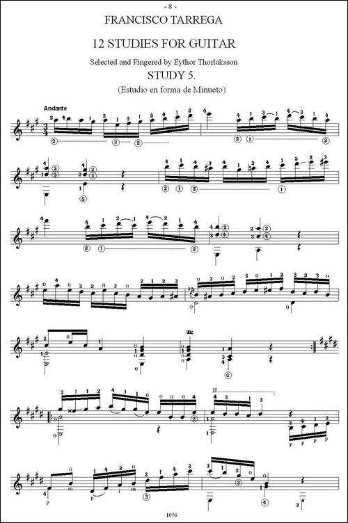 他雷加12首练习曲之5-吉他谱