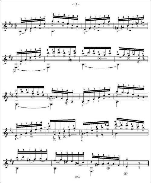 他雷加12首练习曲之6-吉他谱