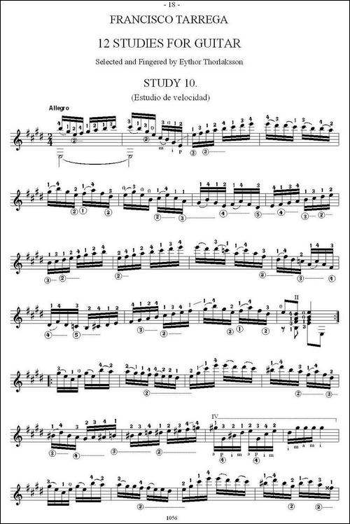 他雷加12首练习曲之10-吉他谱