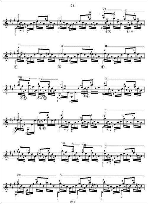 他雷加12首练习曲之12-吉他谱