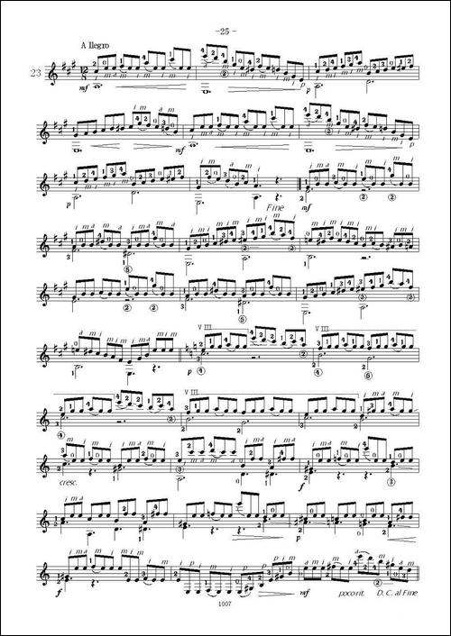卡尔卡席25首练习曲之21——25-吉他谱