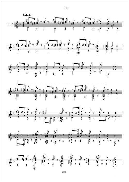 索尔·克斯特26首练习曲之1——5-吉他谱