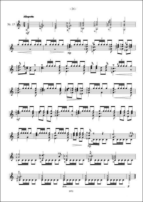 索尔·克斯特26首练习曲之11——15-吉他谱