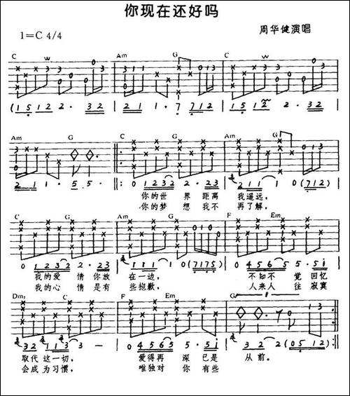 你现在还好吗-娃娃词-刘志宏曲-吉他谱
