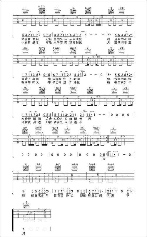 转身之间-电影《此间的少年》主题曲-吉他谱